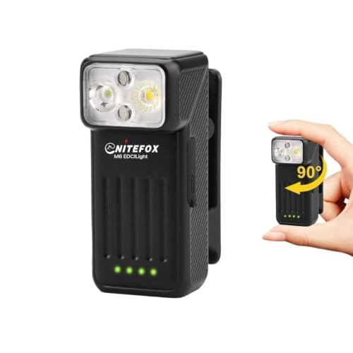 Mini EDC Flashlight 90°Rotatable Clip‑on Light Magnetic Pocket Work Light - color: Black