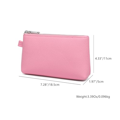 Small Makeup Bag for Purse, Leather Cosmetic (Azalea Pink) - color: PU/Azalea Pink
