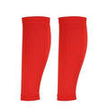 Sun Protection Leg Sleeves, Sports Compression Leg Cooling Ice Silk Sleeves with Anti-slip Silicone Strips - color: Red