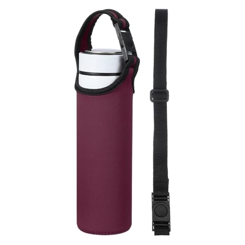 uxcell 2pcs Neoprene Water Bottle Sleeve, 15.5-20oz Insulated Water Glass Bottle Carrier Bag Collapsible Drink Bottle Sleeve Cover Holder with 2 Straps, Wine Red - color: Wine Red