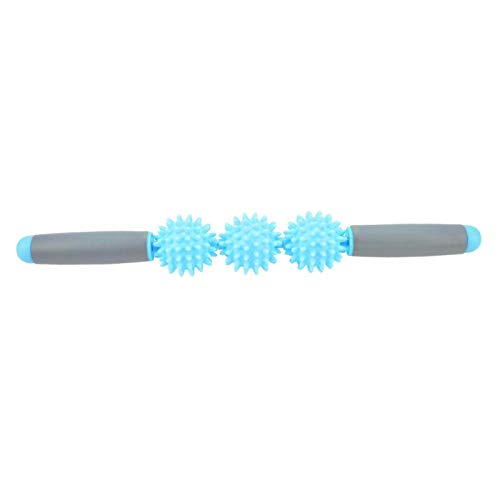 Muscle Roller Stick - Cellulite Spiky Ball Massage Stick for Back, Arms, Shoulder, Leg (Blue) - color: Blue