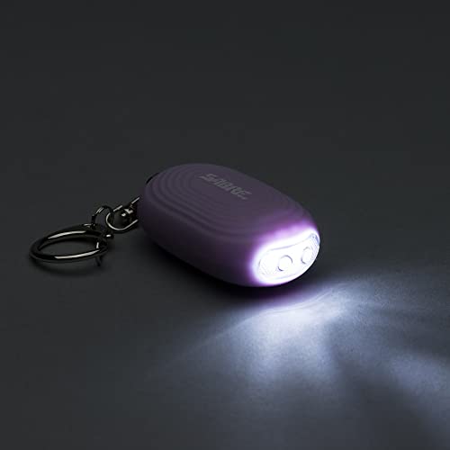 SABRE 2-in-1 Personal Alarm with LED Light, 130dB Personal Safety Siren, Snap Hook for Instant Access, 1,250 Foot (381 Meters) Range, Compact Design for Easy Attachment to Purse, Bag, or Keys - color: Lavender