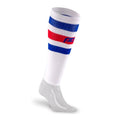 PRO Compression Marathon Calf Sleeve, White/Red/Blue Stripe, S/M (1-Pack) - color: White/Red/Blue Stripe, size: Small/Medium