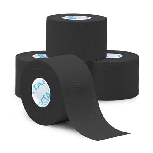 OK TAPE Athletic Sports Tape 4 Packs 32.8ft Per Roll Black Strong Adhesion - color: Black, size: 1.5" x 11yards - 4 Rolls