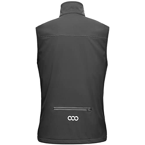 33,000ft Men's Windproof Lightweight Golf Vest Outerwear Sleeveless Jacket - color: Grey, size: Small