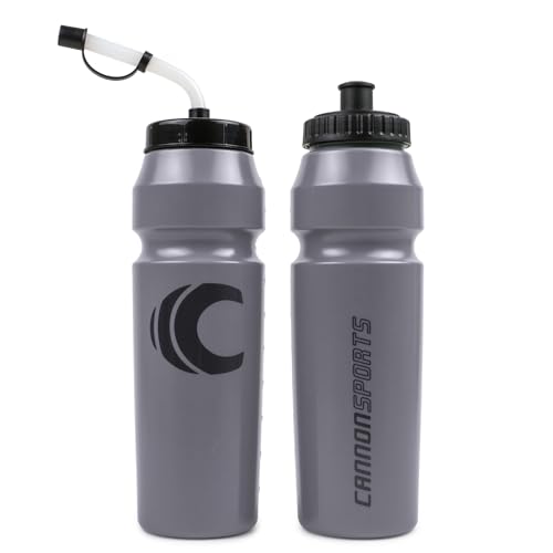 Cannon Sports 1 Liter Sports Water Bottle, 2 Lids, BPA-Free (Gray) - color: Gray