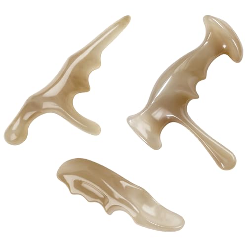 Manual Trigger Point Massage Tool With Thumb Saver For Deep Tissue Massage - color: Natural Wood