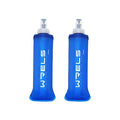 WRELS TPU Soft Flask Lightweight Portable Reusable Water Bottle,BPA Free Collapsible Flask for Hydration Pack in Running Hiking Cycling and Marathon - color: Dark Blue-250ML*2