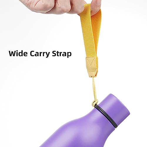 Konokyo 18 oz Insulated Stainless Steel Metal Water Bottle with Strap - color: Purple, size: 18 Ounces