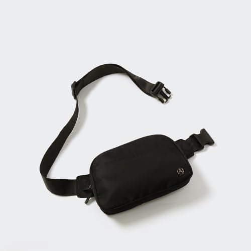 Pander Nylon Fanny Pack Belt Bag for Women with 5 Zipper Pockets - color: Black Onyx