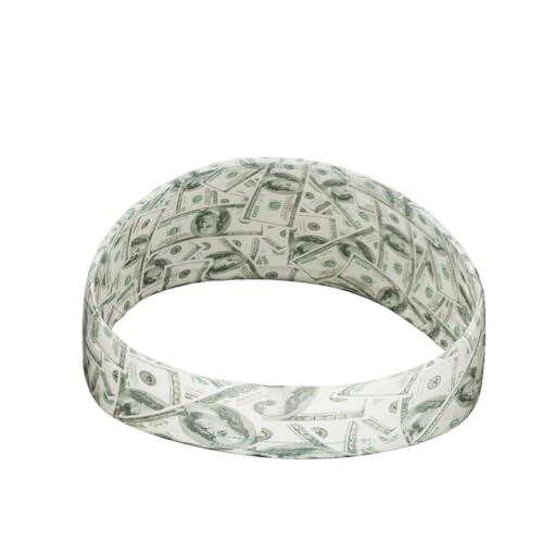 40+ Designs! Unisex Headband/Sweatband. Best for Sports, Fitness, Working Out, Yoga. Tapered Design - color: Money