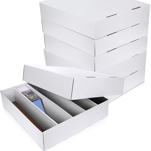 3 Pcs Trading Card Storage Boxes 5000 Count Card Organizer with Dividers