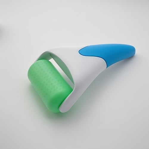 3 in 1 Ficial Face Ice Jade Roller and Gua Sha Tool, 100% Natural Real Jade Anti-Wrinkle Face Eye Neck Massager Tool, Reduce Wrinkles, Puffiness, Migraine, Redness, Pain and Injury (Blue) - color: Blue