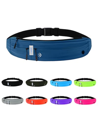 WATERFLY Running Belt Fanny Pack:Phone Holder Belt for Men Women - color: Dark Blue