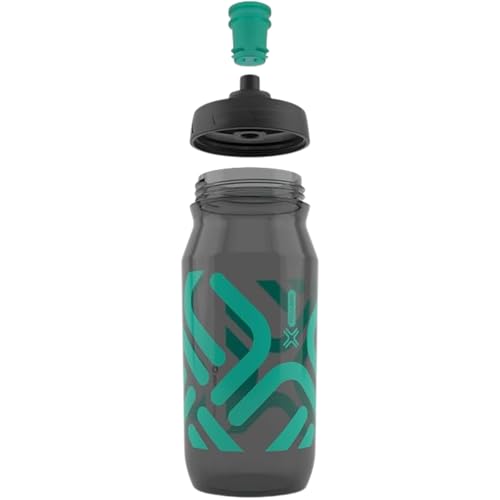 FIDLOCK Fidguard Bottle, Odor-Resistant, 600ml/21oz, Smoke + Green - color: Smoke + Green, style: 600ml/21oz