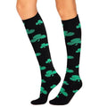 Compression Socks for Women Festival Knee High Socks Calf Stockings - color: Black Green Shamrock, size: Large