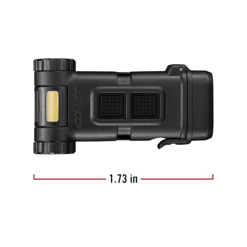 Coast HX4 120 Lumen Dual Color (White & Red) Magnetic LED Clip Light with Beam Rotation, Black