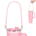 Water Bottle Handle for Stanley Cup - Soft, Durable Silicone Sling with Adjustable Strap, Fits Most 8-40oz Bottles, Ideal Stanley Cup Accessory - color: Pink