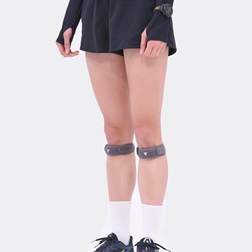 GRIPIT Air Knee Supporter One Line (Gray) – Lightweight, Adjustable, and Performance-Driven (1pack, Single Strap) Hiking, Soccer, Basketball, Running, Jumpers Knee, Tennis, Tendonitis, Volleyball & Squats - color: Gray
