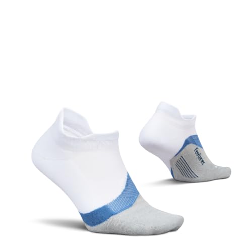 Feetures Elite Light Cushion No Show Tab Sock Wave - color: White Tide (1 Pair), size: Large