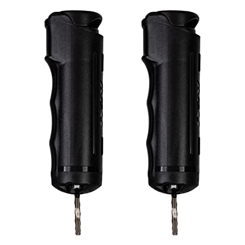 Police Magnum Keychain Pepper Spray Flip Top Safety 2 Pack 1/2oz - Maximum Heat Strength OC with Dye - Tactical Small Compact Case Holder - for Women & Men's Self Defense - Made in The USA - color: BLACK