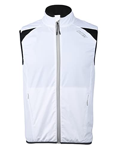 bpbtti Men's Cycling Running Vest Sleeveless Windbreakers With Two side Pockets(2.0) - Windproof, Breathable and Reflective - color: White, size: XX-Large