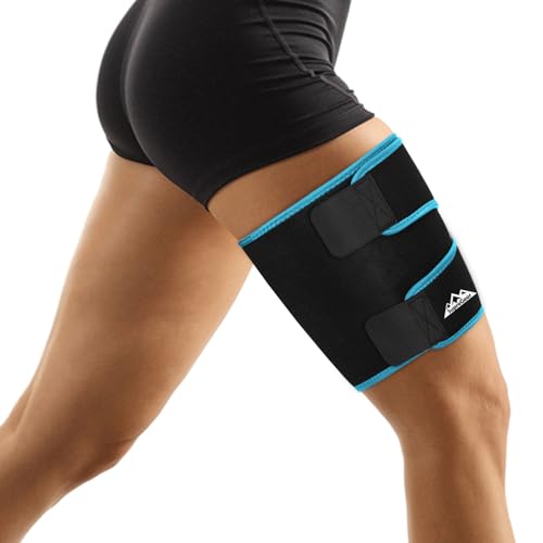 supregear Thigh Wrap Support, Hamstring Quad Wrap, XL - color: Black + Blue, size: XL