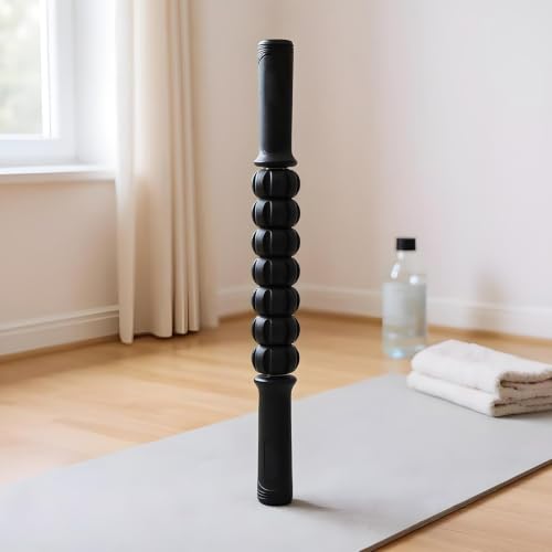 Massage Roller, Multi-Functional Body Massager, Leg Roller Stick - color: Black