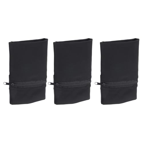 uxcell Wrist Pouch Wrist Wallet Sports Wristband Wallet with Zipper Pocket for Running Jogging Cycling Yoga - color: Black
