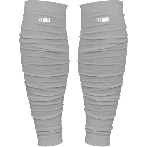 Nxtrnd Football Leg Sleeves, Calf Sleeves for Men & Boys, Sold as a Pair - color: Light Grey, size: One Size