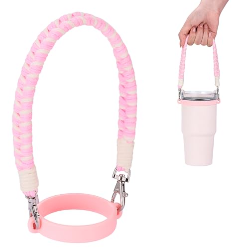 Water Bottle Handle Strap Compatible with Owala & Stanley Cups - color: Pink