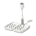 OXO Tot Travel Size Baby Bottle Drying Rack & Bottle Brush, Portable, Gray