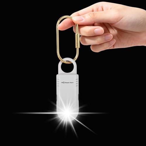 Rechargeable 135dB Personal Alarm Ultra Bright Flashlight & Strobe Light - color: Coconut White