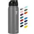 Fanhaw 24oz Stainless Steel Water Bottle with Chug Lid, Gray - color: Gray, style: 24 Ounces