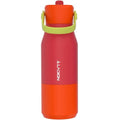 LAOION 23 oz Insulated Stainless Steel Water Bottle with Folding Handle - color: Red, size: 23 Ounces
