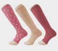 Open Toe Compression Socks 3 Pairs 20-25mmHg Toeless Graduated Compression Socks Sleeve - color: Pink and White, size: Small/Medium (3 Pair)