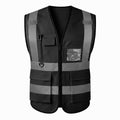 Safety Vest High Visibility Reflective Construction Vest - color: Black, size: Large