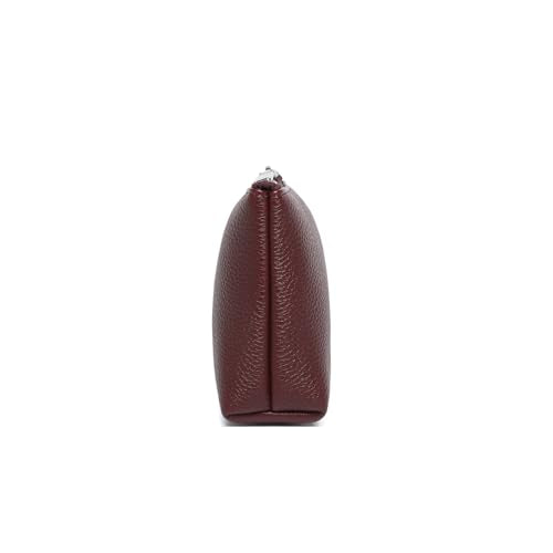 Small Makeup Bag for Purse, Leather Cosmetic (Caramel Color) - color: Caramel Color