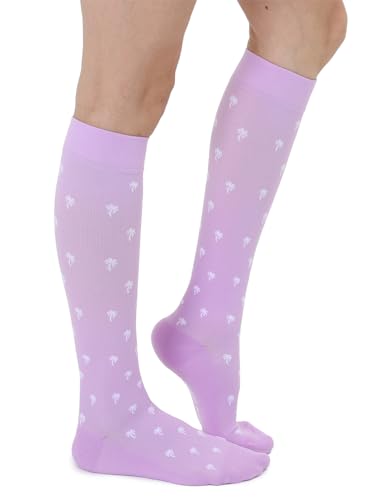 Living Royal Compression Socks - Graduated Compression 15-20mmHg, Padded Cushion Bottom Fun Socks, Moisture-Wicking - color: Palm Tree
