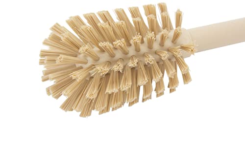 SPARTA 12 Inch Bottle Brush with Polyester Bristles and Plastic Handle, Color Coded, Large Round Head Cleaner for Bottles Jars and Food Service Equipment, Tan - color: Brown