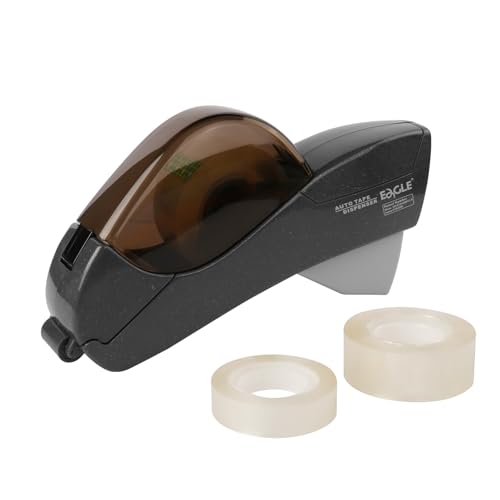 Eagle Automatic Tape Dispenser, Handheld & Portable Design, Office Tape Gun, One-Handed Operation with Safety Blade for Office, Home, DIY or Packaging (Includes 2 Free Tapes) (Gray) - color: Gray