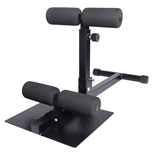 INNOLIFE Sissy Squat Machine Adjustable Height, Protective Foam Thick Steel Fitness Home Gym - color: Black & Red