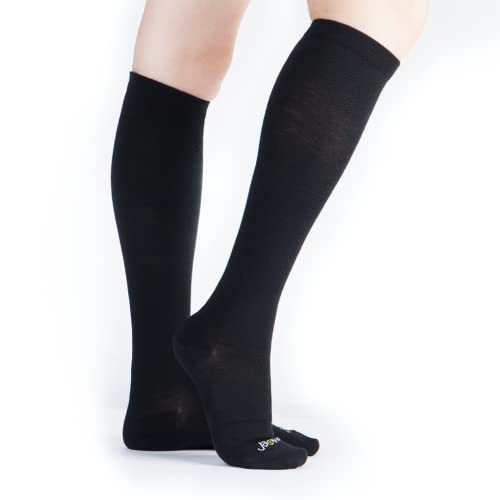 ja vie 76% Merino Wool Graduated Compression Socks for Women & Men (15-20mmHg) - color: 2 Pairs: 1 Pure Black+ 1 Fuchsia, size: Small