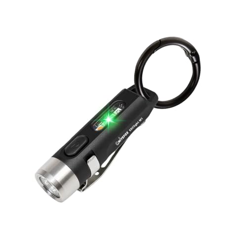 M1 Mini EDC Keychain Flashlight Clip-on Portable Safety Signal Light - color: Black