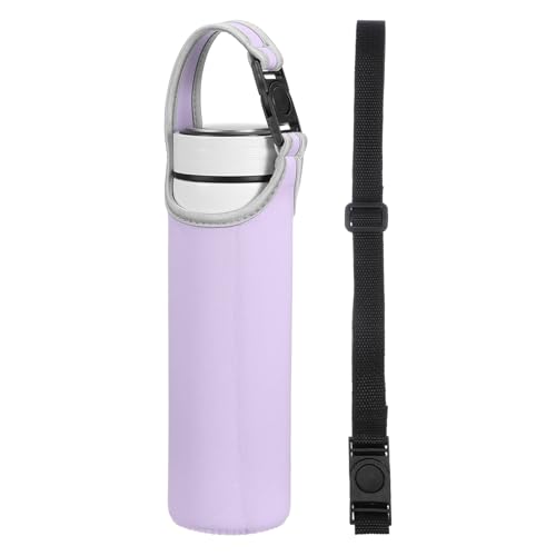 uxcell 2pcs Neoprene Water Bottle Sleeve, 15.5-20oz Insulated Water Glass Bottle Carrier Bag Collapsible Drink Bottle Sleeve Cover Holder with 2 Straps, Purple - color: Purple
