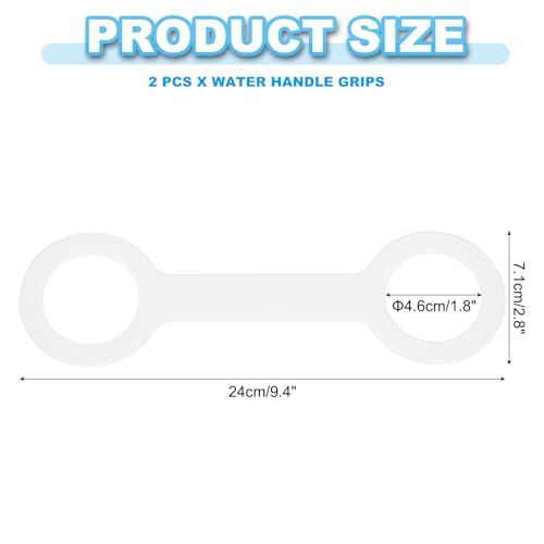 PATIKIL Water Bottle Carrier Grip, Portable Soft Silicone Non-Slip Water Handle Grip Water Bottle Holder Strap - color: White