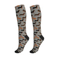 Compression Socks Knee High Support Stockings Women Men - color: Cartoon Happy Dachshund