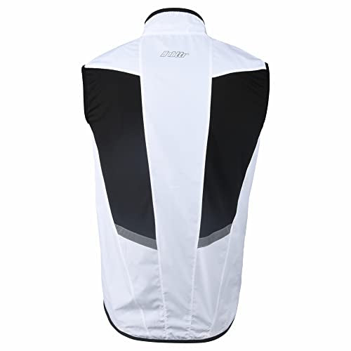 bpbtti Men's Cycling Running Vest Sleeveless Windbreakers With Two side Pockets(2.0) - Windproof, Breathable and Reflective - color: White, size: Large