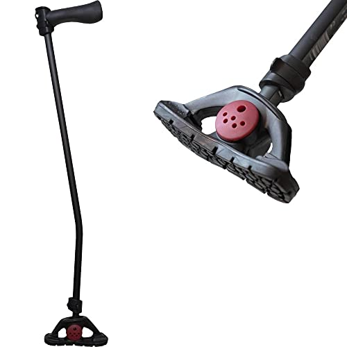 Dynamo Swing Cane with Articulating Foot – Walking Cane, Lightweight, Heavy Duty, All-Terrain, Adjustable, Super Soft Ergonomic Grip, for Seniors & Adults, Multi-Color (Ella Black) - color: Ella Black