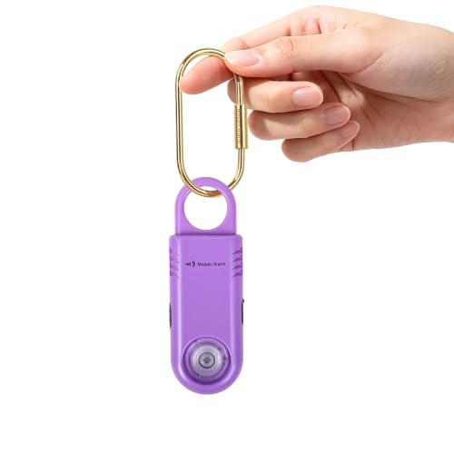 Rechargeable 135dB Personal Alarm - Ultra Bright Flashlight & Strobe Light - color: Purple
